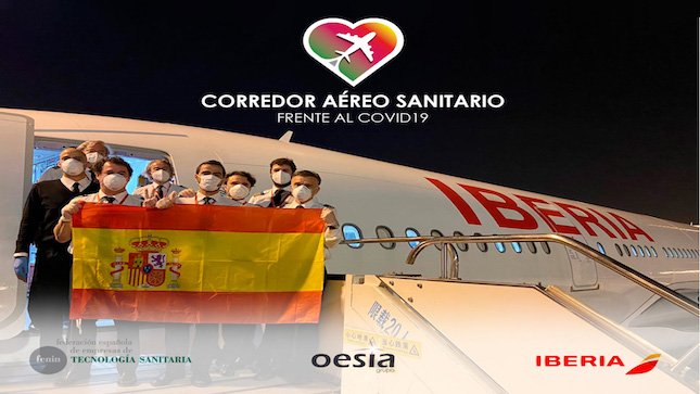 El Corredor Aéreo Sanitario refuerza su actividad y suma ya 36,71 millones de mascarillas aportadas a España