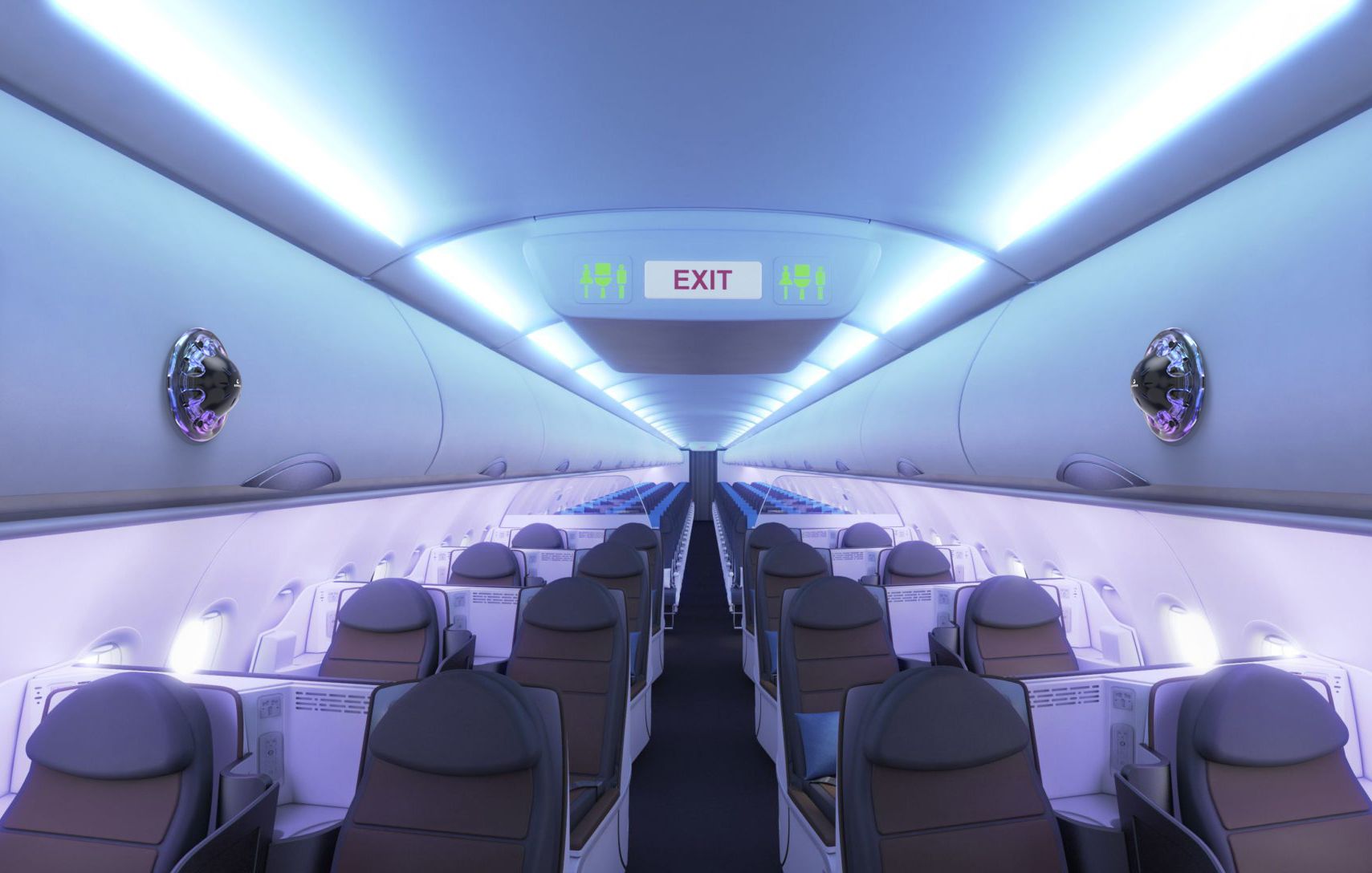 Aire seguro en la cabina del avión