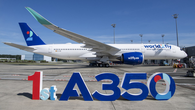 Primera entrega del A350 a la nueva aerolínea world2fl