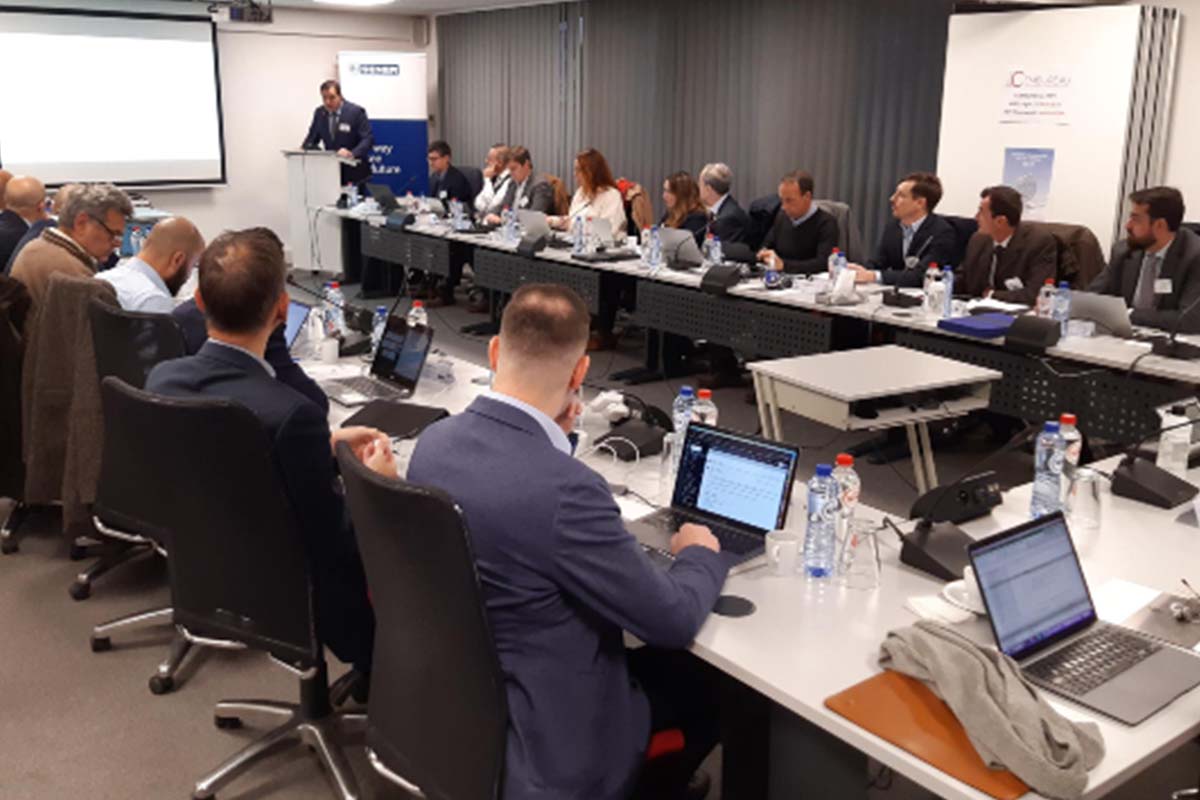 Reunión de apertura en la oficina de Sener Aeroespacial en Bruselas