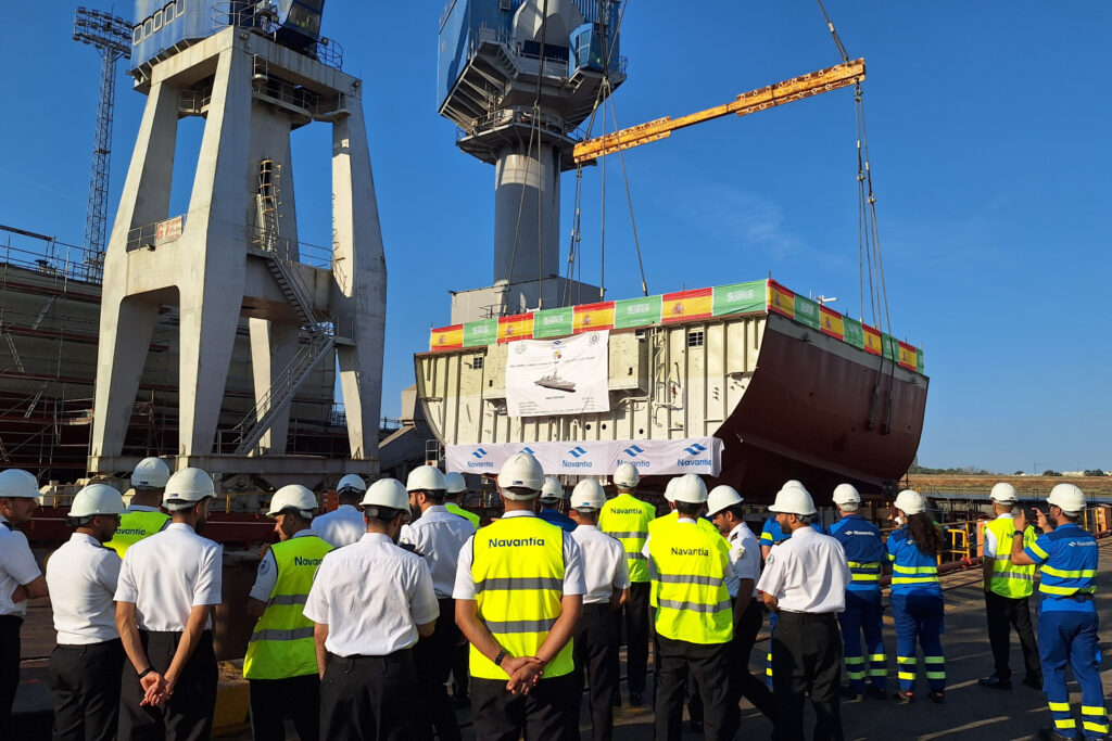 Navantia pone la quilla de la octava corbeta para Arabia Saudí en el astillero de San Fernando